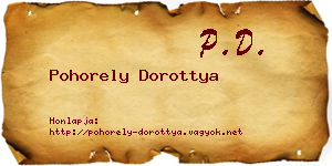 Pohorely Dorottya névjegykártya